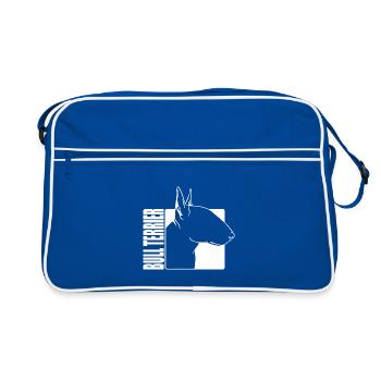 Bull Terrier Profil Chiens Chien Wilsigns - Sac Retro - bleu/blanc - Devant