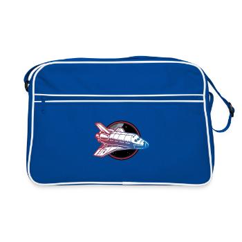 spaceship space shuttle - Retro Bag - blue/white - Front