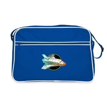 spaceship space shuttle - Retro Bag - blue/white - Front