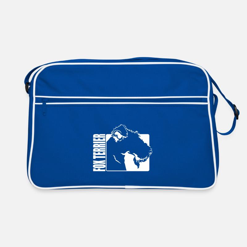 Fox Terrier Profil Hunde Hund Wilsigns - Retro Tasche - Blau/Weiß