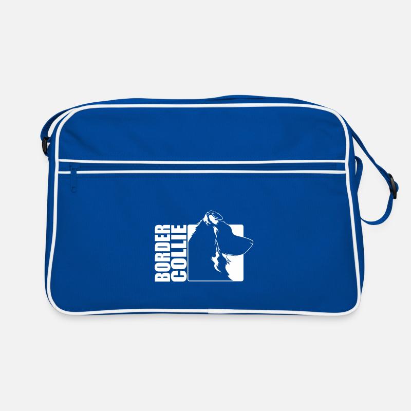 Border Collie Profil Hunde Hund Wilsigns Retro Tasche