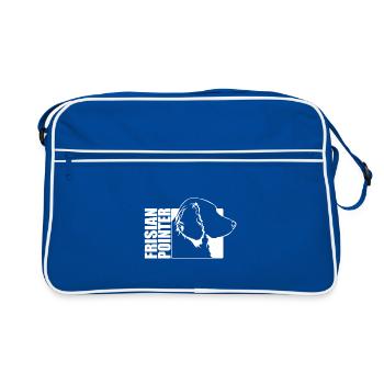 Frisian Pointer Profile Dogs Dog Wilsigns - Retro Bag - blue/white - Front