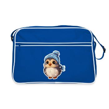 Oiseau d’hiver - Sac Retro - bleu/blanc - Devant