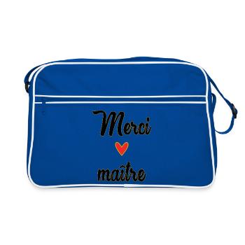MASTER. MASTER. THANK YOU. THANK YOU, MASTER. MASTER - Retro Bag - blue/white - Front