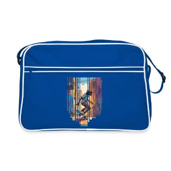 girl girlie wild punk freestyle love peace style - Retro Tasche - Blau/Weiß - Vorne