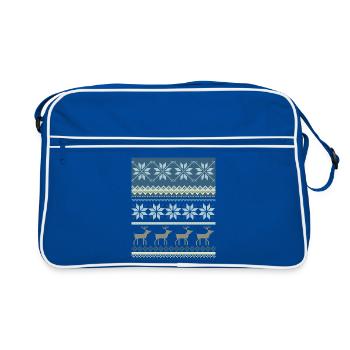 Sparkling Winter Scene - Retro Bag - blue/white - Front