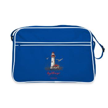 Phare au bord de la mer - Sac Retro - bleu/blanc - Devant