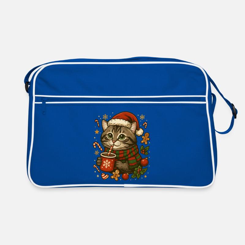 Cat at Christmas Retro Bag