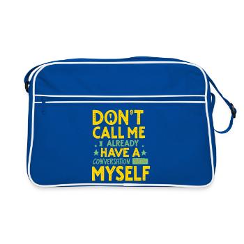 Rufen Sie mich nicht an, ich habe bereits ein Gespräch - Retro Tasche - Blau/Weiß - Vorne