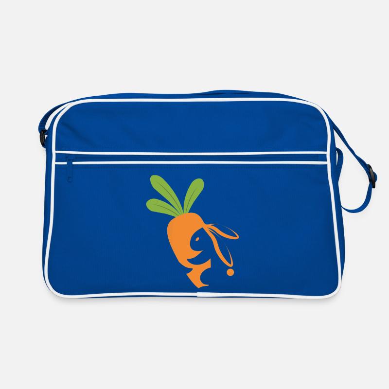 Karottenlächelndes Maskottchen Retro Tasche