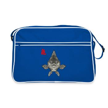 Zander Asian - Sac Retro - bleu/blanc - Devant