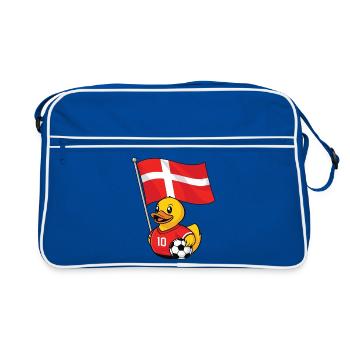 Denmark Football Fan Shirt for Proud Fans - Retro Bag - blue/white - Front