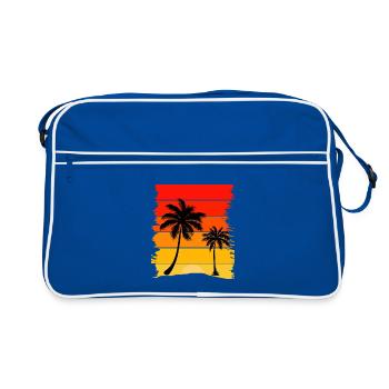Palmier Sunset Éclat - Sac Retro - bleu/blanc - Devant