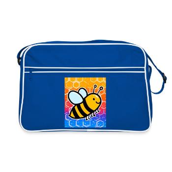 abeille - Sac Retro - bleu/blanc - Devant