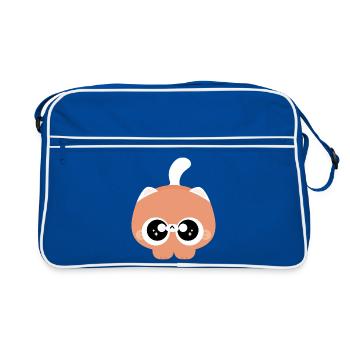Big-Eyed Baby Cat - Retro Bag - blue/white - Front