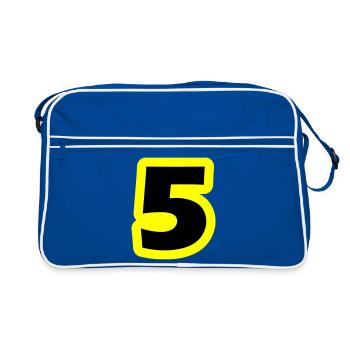 5 Number Symbol - Retro Bag - blue/white - Front