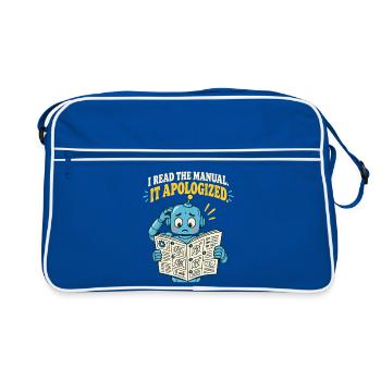I Read the Manual – It Apologized - Retro Tasche - Blau/Weiß - Vorne