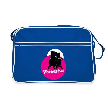Forrozeiras – Tanzende Capybaras | Forro Statement - Retro Tasche - Blau/Weiß - Vorne