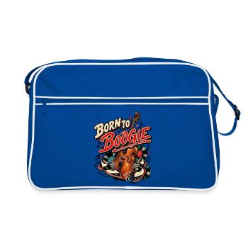 Born to Boogie – Rockabilly Tanz & Musik - Retro Tasche - Blau/Weiß - Vorne