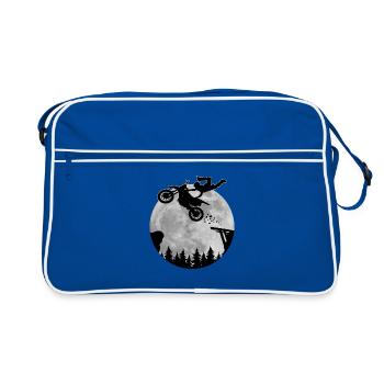 MX Motocross & Dirt Bike Moon Jump Gift Idea - Retro Bag - blue/white - Front