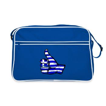 Drapeau de la Grèce Tout effacer l’icône - Sac Retro - bleu/blanc - Devant