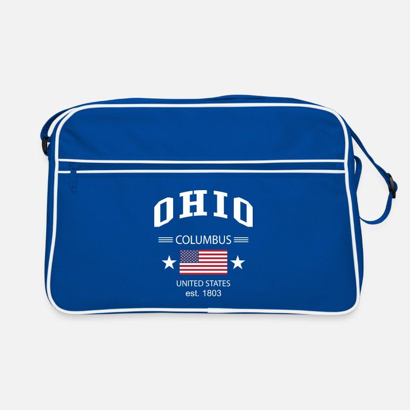 Ohio - Retro Tasche - Blau/Weiß