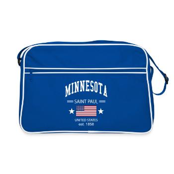 Minnesota - Retro Tasche - Blau/Weiß - Vorne