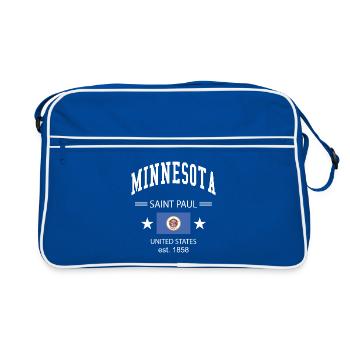 Minnesota - Retro Tasche - Blau/Weiß - Vorne