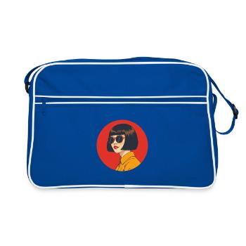 Bold retro aesthetic with sunglasses - Retro Bag - blue/white - Front