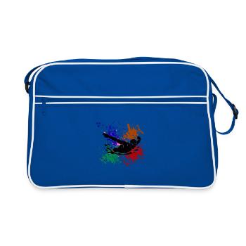 Swimmer Colored Paint Shards - Retro Bag - blue/white - Front