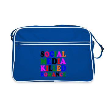 social media killed romance - Retro Tasche - Blau/Weiß - Vorne