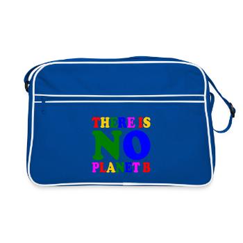 There is no planet b - Sac Retro - bleu/blanc - Devant