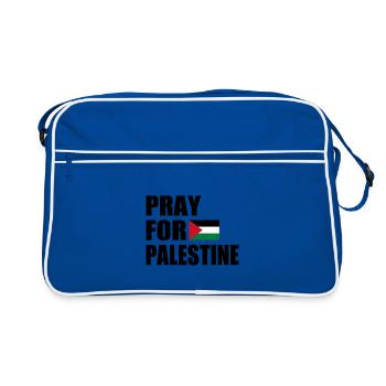 Pray for palestine - Retro Tasche - Blau/Weiß - Vorne