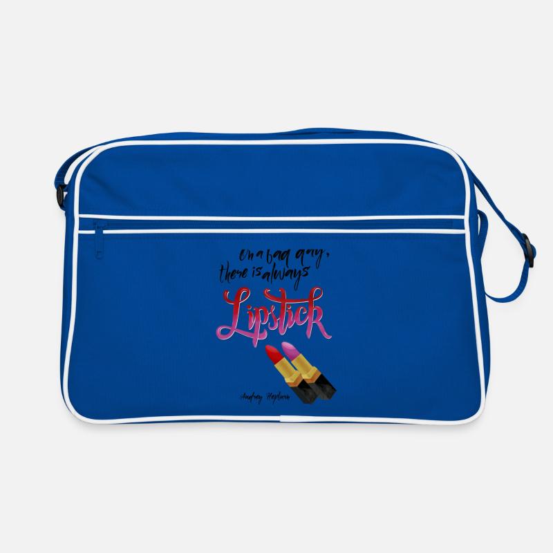 Lipstick - Retro Tasche - Blau/Weiß