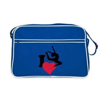 La fille sautant - Sac Retro - bleu/blanc - Devant