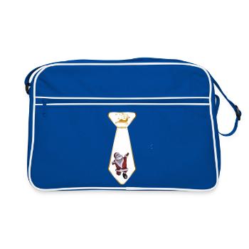 Golden Santa Tie Emblem - Retro Bag - blue/white - Front