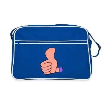 Thumbs Up (Purple Sleeve) - Retro Bag - blue/white - Front