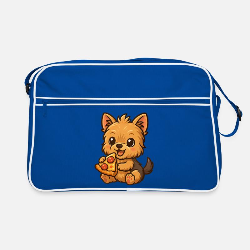Cute Yorkshire Terrier Pizza Cartoon Retro Bag