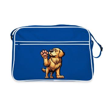 Golden Retriever Goldie Goldiepropriétaire Goldies - Sac Retro - bleu/blanc - Devant