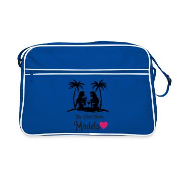 Never without my girls' heart - Retro Bag - blue/white - Front