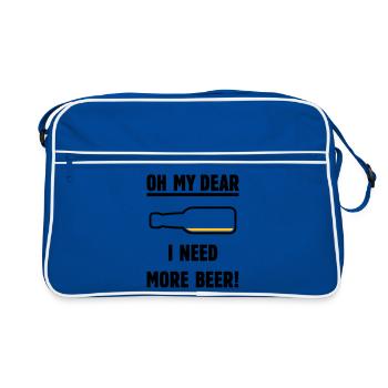 Oh My Dear – I Need More Beer! (Bier / POS 2C) - Retro Tasche - Blau/Weiß - Vorne
