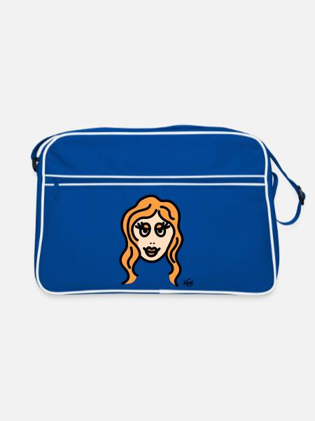 Virgo tall - Retro Bag - blue/white - Front