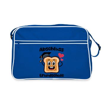Kawaii Toast Abi Herzchen - Retro Tasche - Blau/Weiß - Vorne