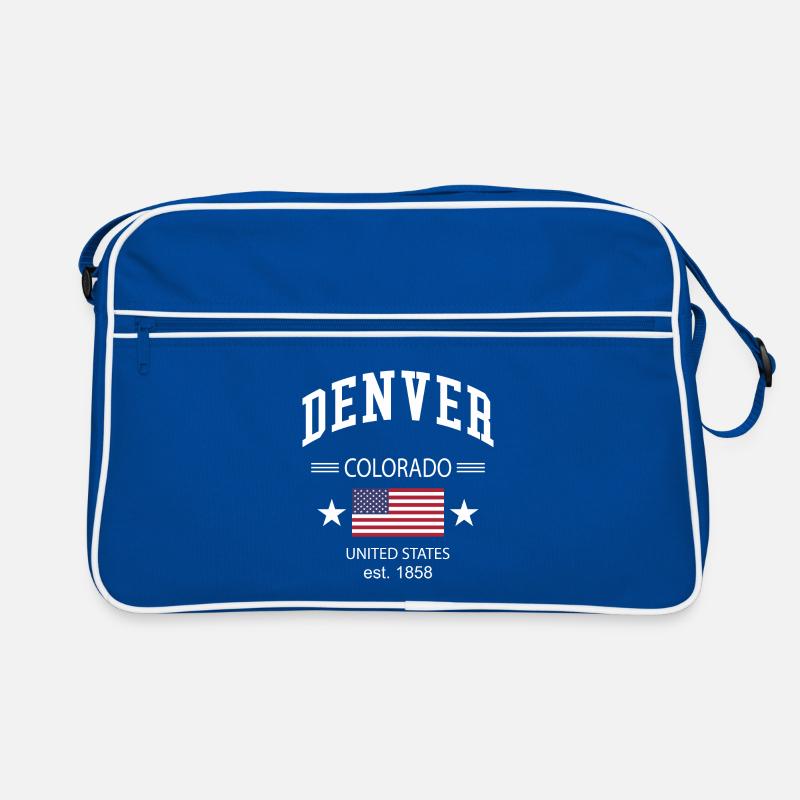 Denver - Retro Tasche - Blau/Weiß