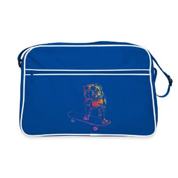 BULLDOG ANGLAIS - SKATEBOARD BULLDOG ANGLAIS - Sac Retro - bleu/blanc - Devant