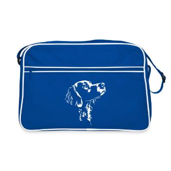 Epagneul Breton Silhouette Chiens Chien Wilsigns - Sac Retro - bleu/blanc - Devant