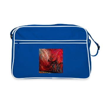 Feuerwirbel Leinwanddruck - Retro Tasche - Blau/Weiß - Vorne