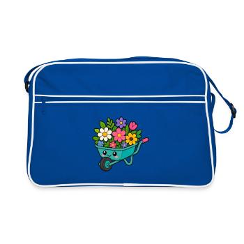 Spring float full of blossoms - Retro Bag - blue/white - Front
