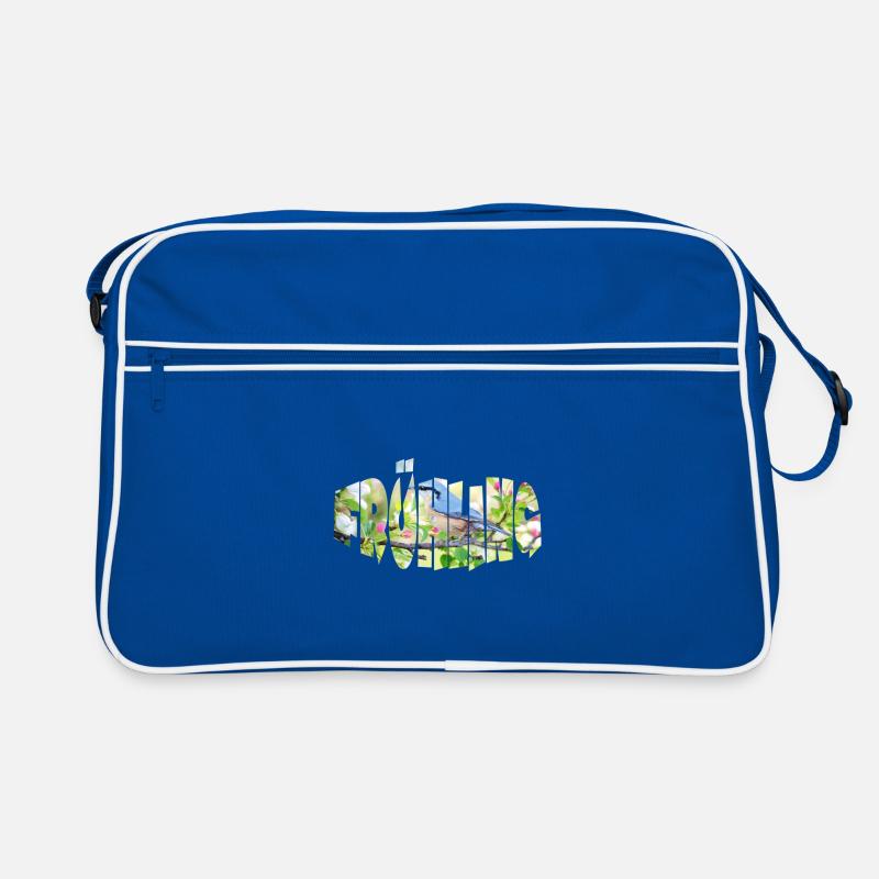 frühling 1 - Retro Tasche - Blau/Weiß