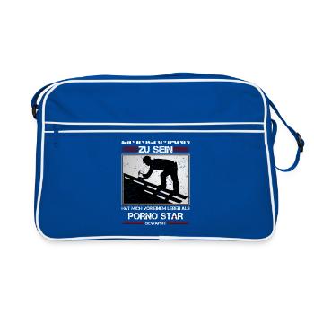 ZIMMERMANN ZU SEIN.... - Retro Tasche - Blau/Weiß - Vorne